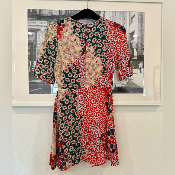 Zara NWT Trafaluc Floral Patchwork mini dress - Picture 4 of 5